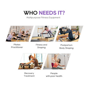 Venta al por mayor en línea Home Gym Studio y Body Fitness usado Oak Foldable Pilates Reformer Machine para la práctica <span class=keywords><strong>de</strong></span> <span class=keywords><strong>yoga</strong></span> - Product Image 4