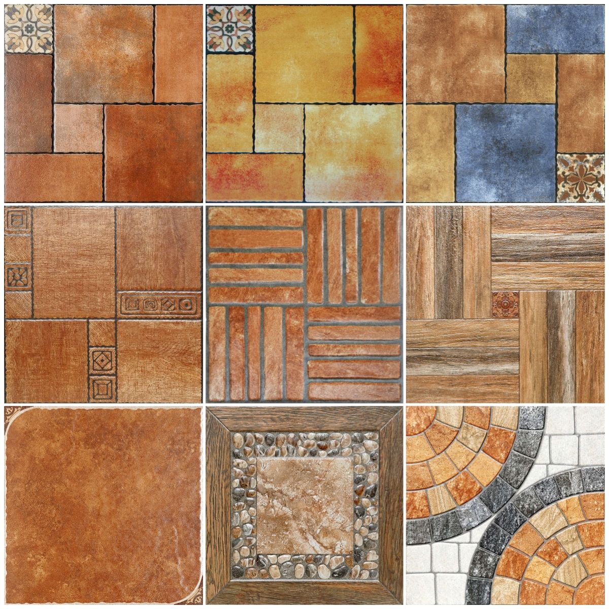 포산 빈티지 레드 브릭 40x40 논슬립 세라믹 바닥 타일