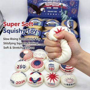 USA Patriotic steamed bun Squishy <b>Toy</b> for <b>Supermarkets</b> Chain Stores Independence Day Gift Private Label OEM ODM Bulk Wholesale - Product Image 2
