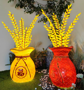 Luz LED de jardín personalizada IP65 para exteriores, diseño de espiga de trigo 3D y bolsa de la suerte, de resina transparente para fibra de vidrio, para patio de Navidad y festivales - Product Image 1