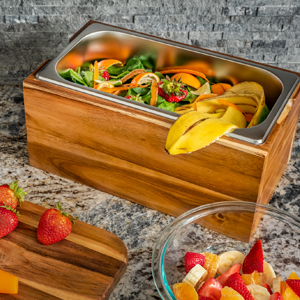 Coffee Knock Box <strong>Wood</strong> with Stainless Steel and Lid Ground Bucket Food Waste Bin Recycling Caddy Kitchen <strong>Compost</strong> Bin - Product Image 4