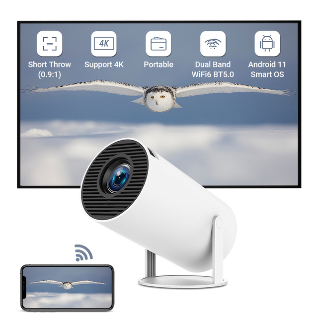 Hotack Factory HY300Pro+ Smart Projector Auto Chart Proyector Lcd Mini Home Theater Movie Android Lcd Smart Projector