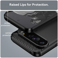 Étui en TPU brossé en fibre de carbone de qualité supérieure pour Google Pixel 11 10 9 Pro XL 8 Pro 8A 7A 6A 5 4A, coque arrière antichoc
