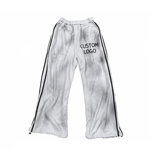 Personalizado Dirty <span class=keywords><strong>Spray</strong></span> Broken Design Making Old Pantalones de chándal de algodón bordado al por mayor Pantalones holgados lavados para hombres - Product Image 1