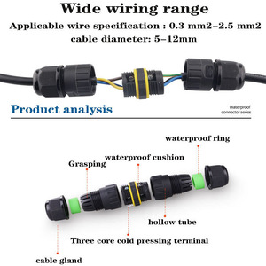 M20 2 PIN al aire libre LED cable tornillo bajo el agua IP68 impermeable cable conector eléctrico Circular cable de alimentación conector de terminal - Product Image 4