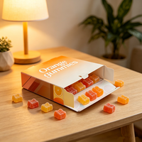 Boîte d'emballage de bonbons en PET écologique, boîte personnalisée pour les bonbons aux fruits à saveur d'orange