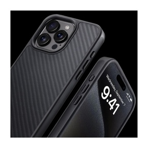 Coque arrière de protection magnétique en fibre de carbone mince pour