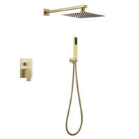 Robinet de douche classique mural moderne gris à 2 voies, ensemble de mélangeur de douche de luxe à pluie cachée