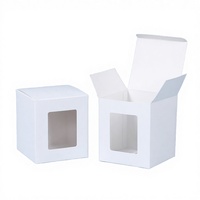 Boîte cadeau carrée pliable réutilisable de haute qualité avec fenêtre transparente, impression quadricolore pour cupcakes, chips et bonbons