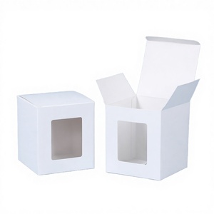 High Quality Reusable Foldable Paper <b>Gift</b> <b>Box</b> <b>Clear</b> Window Display for Cupcake Muffin Noodle Potato Chips Sweet Snack Packaging - Product Image 2