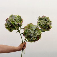 Bunga Hydrangea Buatan Berkualitas Tinggi, Tampilan Vintage Musim Gugur, Sentuhan Realistis, Melembapkan, untuk Dekorasi Rumah
