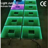 Vente directe d'usine, dalle de sol LED sans fil à induction magnétique, sol de danse LED 3D personnalisé
