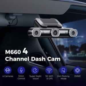 AZDOME Dash Cam M660 2K+3*1080P 4CH Car <strong>DVR</strong> GPS 5G Wifi Built-in 128GB EMMC Voice Control 24H Parking Monitor <strong>Super</strong> Night Vision - Product Image 2