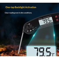 Nouveauté : Thermomètres numériques à sonde pliable pour la lecture instantanée de la température de la viande, pour grillades, barbecue et cuisine