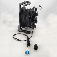 Câble tactique blindé TPU G652D DINGHEXIN 4/8 cœurs 300m/500m avec bobine, connecteurs LC robustes étanches pour événements et solutions AV