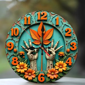 Reloj de Pared Redondo de Madera de 25 cm, Estilo Retro Vintage, Silencioso, Sin Tictac, para Colgar en la Pared del Hogar o Cafetería - Product Image 1