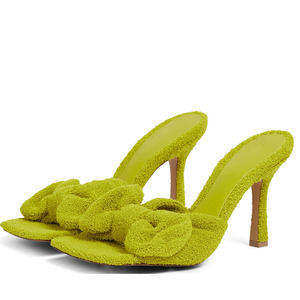 Sexy punta quadrata <span class=keywords><strong>tacco</strong></span> alto muli <span class=keywords><strong>scarpe</strong></span> sandalo tacchi scivoli pantofole da donna <span class=keywords><strong>scarpe</strong></span> da festa per donna - Product Image 1