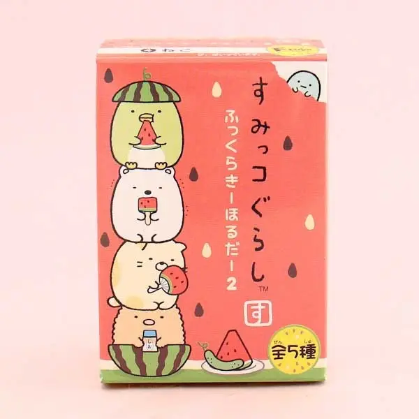 Sumikko Gurashi Fukkura-Llavero de mascota Squishy Trading, conjunto de goma de mascar, promocional
