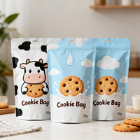 Sacs d'emballage alimentaire refermables en Mylar avec fermeture éclair, personnalisés avec logo imprimé, résistants à l'humidité, pour garder les biscuits et les en-cas frais