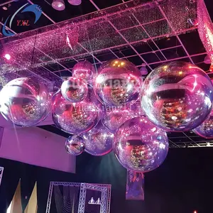 Giant Spheres Christmas Decoration PVC Inflatable Mirror Ball Balloon Inflat Big Shiny Inflatable Bubble Iridescent Ball