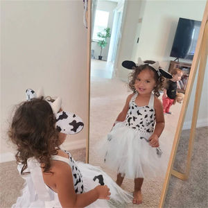 Disfraces de actuación bonitos para niñas, conjuntos de ropa de animales para niños, vestidos de baile y actuación para niños con aros y colas para el pelo - Product Image 2