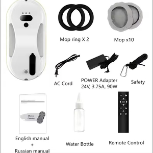 <span class=keywords><strong>Robot</strong></span> de nettoyage de vitres W15S en gros d'usine, compatible Wi-Fi, télécommande, pulvérisation d'eau atomisée ultrasonique, polisseur <span class=keywords><strong>robot</strong></span> - Product Image 3