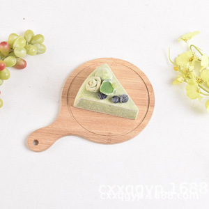 Plateau en bois naturel, plateau à pizza, plateau de service pour le petit-déjeuner, plateau à fruits pour la maison, personnalisable - Product Image 1