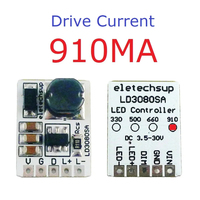 Module de commande LED PWM ON/OFF LD3080SA 20W DC 3.5-30V, courant constant 330/500/660/910MA pour lampe torche et phare B437