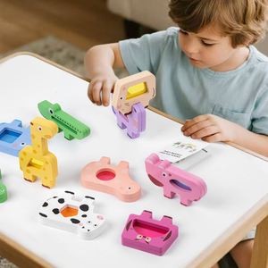 Bloques de Equilibrio de Madera para Niños, Silenciosos, Versátiles, Divertidos, con Formas Bonitas, Coloridos, Brillantes y Translúcidos, Juguete Apilable - Product Image 6