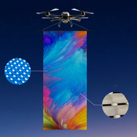 Écran LED volant direct usine monté sur drone, tapis magique léger pour activités extérieures à grande échelle