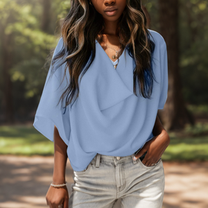 Camisa de Gasa Transparente de Color Sólido Informal de Manga Tres Cuartos para Mujer, Moda - Product Image 4