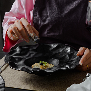 Vente en gros <span class=keywords><strong>de</strong></span> vaisselle style japonais pour restaurants Pâtes italiennes à disque profond <span class=keywords><strong>Chapeau</strong></span> <span class=keywords><strong>de</strong></span> <span class=keywords><strong>paille</strong></span> Nourriture occidentale Assiette en céramique - Product Image 2
