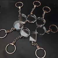 Porte-clés personnalisé DT-Key001A en cristal K9 - Clé en verre gravée au laser 3D pour voiture, cadeau de mariage, cadeau d'entreprise, photo ou logo DIY