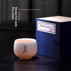 Tasse Maîtresse en Céramique, Tasse Individuelle en Porcelaine Blanche, Service à Thé Domestique, Tasse à Thé Personnalisée avec Logo Prénom/Nom <span class=keywords><strong>de</strong></span> <span class=keywords><strong>Famille</strong></span>, Origine Dehua, Style Minimaliste Moderne - Product Image 3