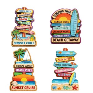 Imanes de Refrigerador 3D con Diseño de Playa Tropical, Forma Irregular, Decoración para Vacaciones, Recuerdos para el Hogar - Product Image 1