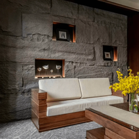 Panneau mural en pierre artificielle moderne de luxe en PU, un panneau pour une murale, revêtement décoratif en polyuréthane pour hôtels