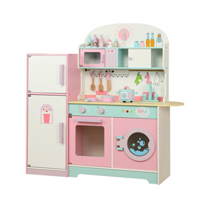 Educativo MDF simulazione in legno Set da cucina bambini fingono di giocare casa con frigorifero e fornelli include giocattoli da cucina imballati - Product Image 2