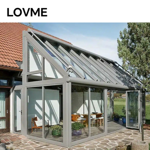 Véranda de jardin extérieure avec verre trempé à faible émissivité Petite maison ensoleillée Véranda en verre pour villa Cadre en aluminium - Product Image 2