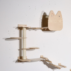 Customized Wooden <strong>Cat</strong> Wall Mounted Shelves Perches Steps <strong>Cat</strong> Hammock Wall <strong>Cat</strong> Climbing Shelves - Product Image 2