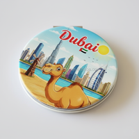 Großhandel Benutzerdefiniertes Logo-Design Bedruckter Dubai-Souvenir Kleiner Schminkspiegel