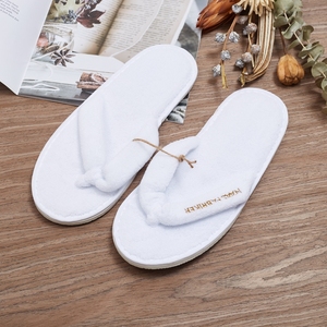 Chất lượng cao bán buôn biểu tượng tùy chỉnh phòng ngủ phòng tắm san hô nhung Có thể giặt Dép hãng hàng không Spa <span class=keywords><strong>Flip</strong></span> Flop khách sạn dép - Product Image 5