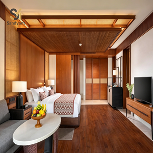 Set di Arredi per <span class=keywords><strong>Bagno</strong></span> in Stile Resort Tropicale, Vasca Ovale Freestanding, Mobile Lavabo Doppio in Legno, <span class=keywords><strong>Mobili</strong></span> di Lusso per <span class=keywords><strong>Bagno</strong></span> d'Hotel - Product Image 4