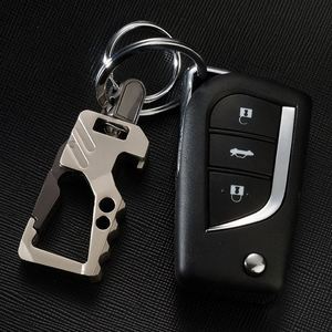 Men Stainless Steel Bottle Opener Buckle Keychain Waist Belt Clip Anti-lost Buckle Hanging Classic Fashion <b>Key</b> <b>Ring</b> Car Decor - Product Image 1