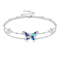 925 argent Sterling délicat lien Bracelet coquille pierre plaqué rhodium papillon conception anniversaire fête de noël cadeaux pour les femmes