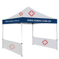 Tente de marché extérieure en aluminium Admax 10x10 avec logo publicitaire, tente d'exposition, chapiteau, auvent, personnalisable avec impression