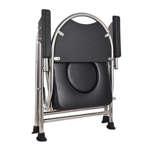 Stainless Steel Commode <b>Chair</b> Portable Toilet <b>Chair</b> For Elderly And Pregnant Women Hospital <b>Chair</b> With Foam <b>Padding</b> - Product Image 5