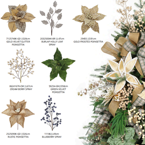 LONGSTAR fiori di natale albero di natale ornamenti di fiori di <span class=keywords><strong>eucalipto</strong></span> foglie di <span class=keywords><strong>eucalipto</strong></span> oro verde fiore di stella di Natale per Natale - Product Image 1