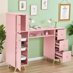 Table à ongles rose pour technicienne, bureau pour technicienne, table de manucure, station pour maquillage, beauté, spa, salon, personnalisable - Product Image 5