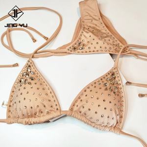 Custom Bikinis Metal Logo Beachwear Swimwear String Swimsuit Bathing Suits for Women 2024 Active Two-piece Bikinis Set - Product Image 1