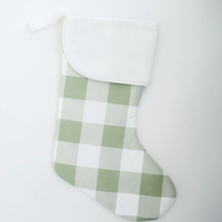 Vente en gros Bas de Noël Vichy Bas de Noël Chaussettes de Noël en toile de coton